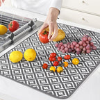 Subekyu 2 Pack Dish Drying Mat, 24*18 inch Ultra Absorbent Microfiber Dishes - Image 3
