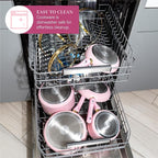 Paris Hilton Epic Nonstick Pots and Pans Set, Tempered Glass Lids, Soft Touch - Image 7