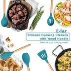 E-far Silicone Cooking Utensils Set, 5-Piece Kitchen Utensils Set - Image 6