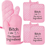 GROBRO7 6Pcs Funny Oven Mitts Pot Holders Baking Gift, I Am The Secret by GROBRO7