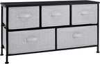Amazon Basics Extra Wide Fabric 5-Drawer Storage Organizer Unit by AmazonBasics