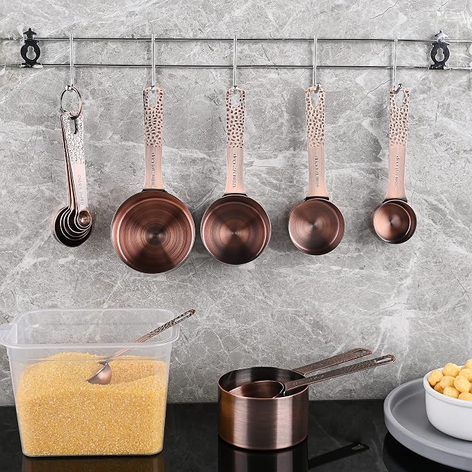 Copper Measuring Cups Set, Stainless Steel Measuring Cups, Copper Plated - Image 6