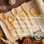 Riveira Bamboo Cooking Spoons 6-Piece – Wooden Cooking Utensils Set - Image 6