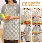 Tosewever 2 Pieces Cotton Linen Waterproof Bib Apron - Image 5