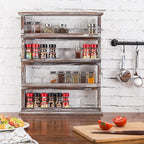 MyGift Wooden Spice Rack Wall Mount, Hanging 4 Tier Seasoning Jar Shelf - Image 3