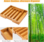 Bellsal Silverware Organizer Kitchen Drawer Organizer Expandable Bamboo Utensil - Image 5