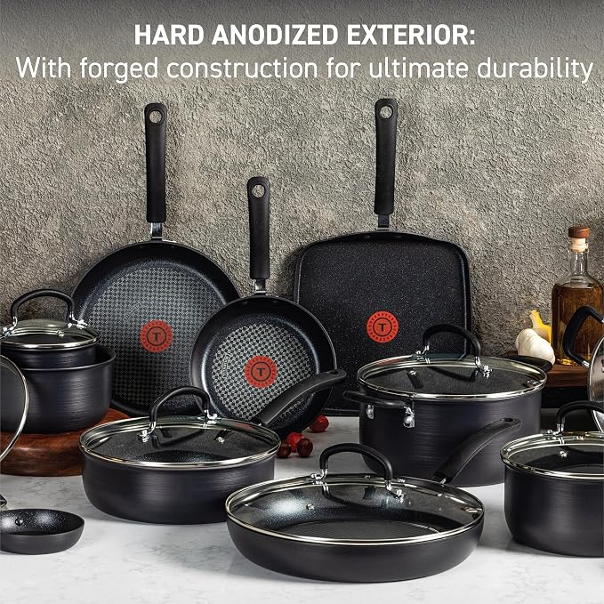 T-fal 28 Piece Set Ultimate Hard Anodized Nonstick Cookware Set - Image 7