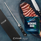 Cutluxe Honing Rod, Professional Knife Sharpener Rod – 10" Honing Steel – - Image 8