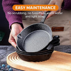 Bruntmor Cast Iron Frying Pan Set of 4-6x4 Inch Black Pre-Seasoned Skillets - Image 5