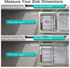 JASIWAY Dish Drying Rack in Sink, Expandable Stainless Steel Dish Drainers - Image 3
