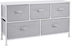 Amazon Basics Extra Wide Fabric 5-Drawer Storage Organizer Unit by AmazonBasics