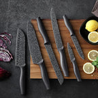 Marco Almond Kitchen Knife Set, KYA39 12-Piece Chef Knife Sets, 6 Knives - Image 8