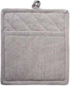DII 100% Cotton Solid Chambray Kitchen Set, Potholders, 2 Piece - Image 2