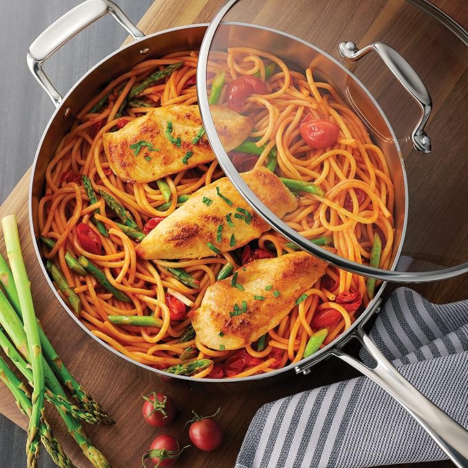 Tramontina Tri-Ply Clad Stainless Steel 12-Piece Cookware Set - Image 5