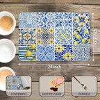 Mediterranean Tiles Dish Drying Mat, Vintage Azulejo Absorbent Dish Drying Mats - Image 3